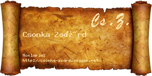 Csonka Zoárd névjegykártya